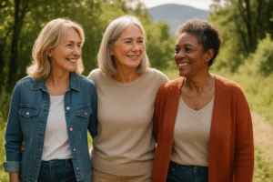 Three Happy Women Together