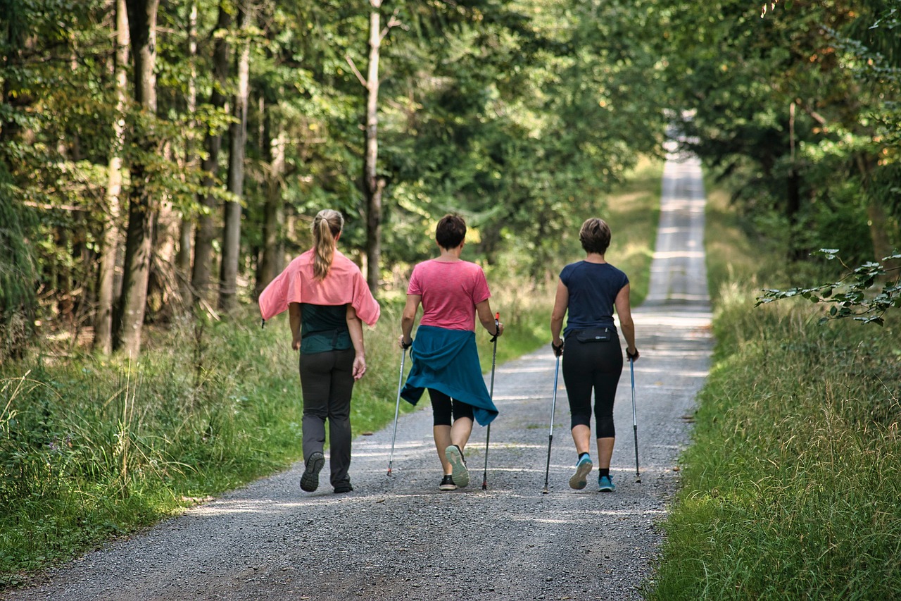women hiking outside