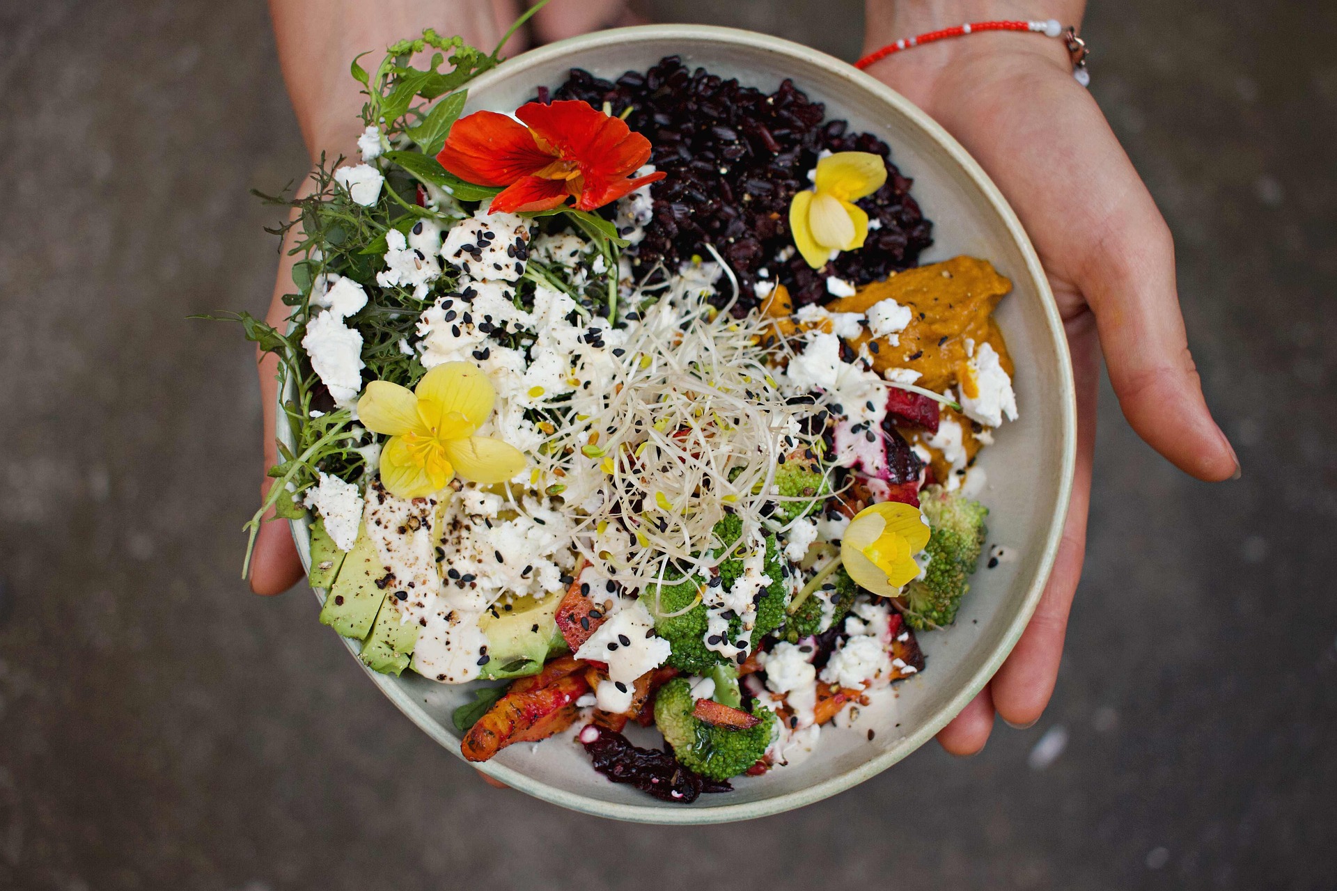 salad bowl in hands